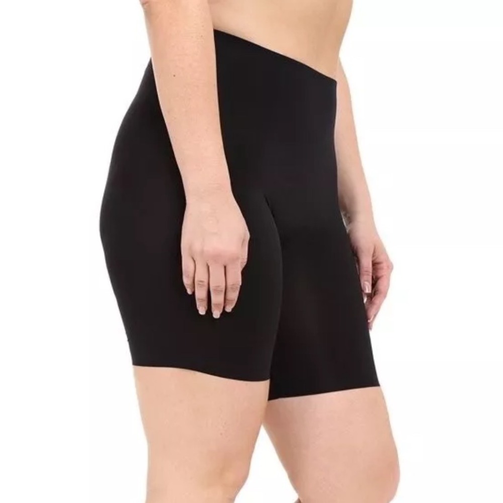 Spanx Black Shorts Power Conceal High Waist‎ Mid Thigh Shaper Womens Size Medium